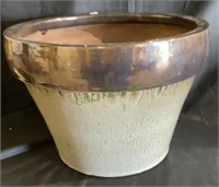 Large glazed ceramic planter pot 10 1/2 inches