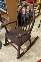 Vintage childs wood rocking chair with working