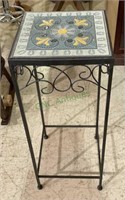 Metal accent/plant stand with beautiful tile