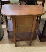 Vintage wooden smoking cabinet with table top