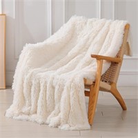 Extra Soft Faux Fur Throw Blanket 86"x 90",Solid