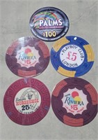 5 Casino Chip Advertising Signs