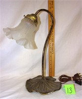 iron lamp w/tulip shade
