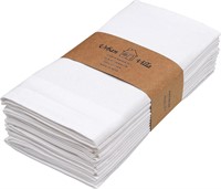 olid White Color Cloth Napkins Set of 12 100% cott