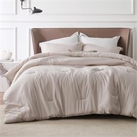 Warm Taupe Queen Comforter Set  90x90in  2 Shams