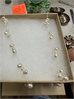 STERLING SILVER HANDMADE PEARL NECKLACE