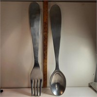 huge Aluminum fork and spoon