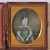 Antique 1/6 Plate Daguerreotype Photograph - Child