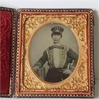 Antique Ambrotype Photograph Man in Uniform