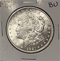 US 1921 Silver Morgan Dollar UNC