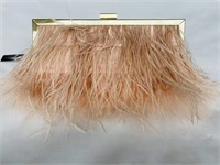 Charming Charlie RSVP Light Pink Purse Feathers