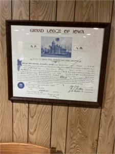 Grand Lodge Iowa certificate