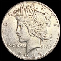 1928 Silver Peace Dollar NEARLY UNCIRCULATED