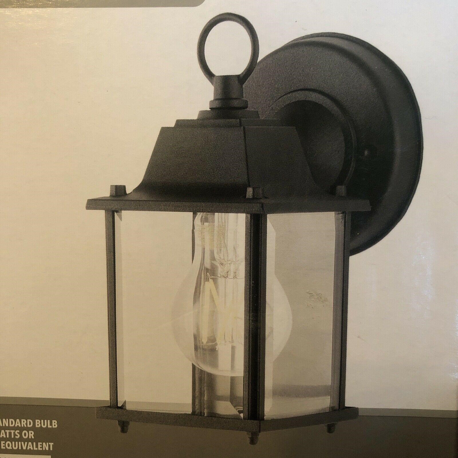 Exterior Wall Lantern with Black Finish - 2PK