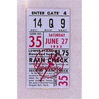 06/27/1953 Yankees Vs. Indian Ticket Stub
