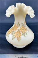 Daisies on Cameo HP Fenton Vase by: D Gessel