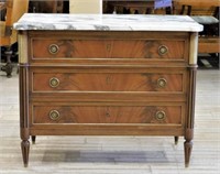 Louis XVI Style Flame Mahogany Commode.