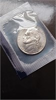 Uncirculated 2001 Jefferson Nickel In Mint Cello