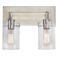 Regan 12.75 in. 2-Light Brushed Nickel Vanity Ligh