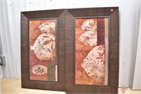 2 Wooden wall Hangings 18" x 30"