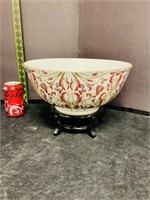 Famille Porcelain Punch Bowl w/ Pedestal