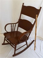 PAINTED ANTIQUE PRESSED BACK ROCKING CHAIR