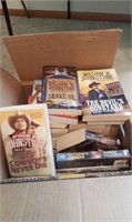 BOX OF WESTERN PAPER BACK BOOKS