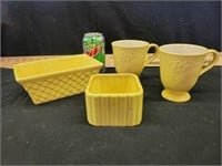 Yellow cups and planters/McCoy has a crack