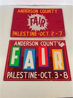 Vintage Tin Fair Signs 7x10”