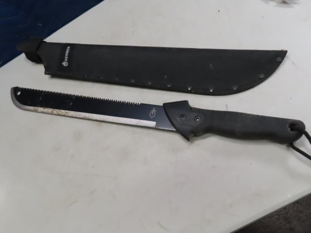 GERBER 26" 2sided Machete Field Knife + Sheath