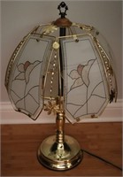 Flower Design Glass Table Lamp - Works