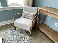 WOOD FRAME ARMCHAIRS W/ PILLOWS