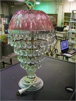 Pink Glass Shade Night Light With Prisms