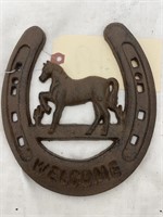 Welcome Horse Shoe Deco 7"