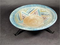 MAIDEVintage Aztec Style Terra Cotta Bowl w/ Stand