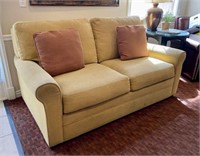 Yellow Fold Out Loveseat with Double Hideaway Bed