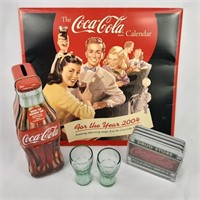 Coca Cola collectibles and calendar