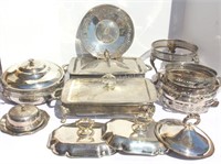 Silver Plate Large Collection of Serving Dishes