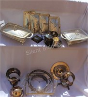 Silverplate - Large Collection of Footed Serving D