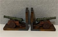 Pair of vintage canon bookends
