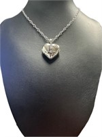 Natural Black Diamond "E" Initial Locket Necklace