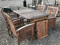 PATIO TABLE W/ UMBRELLA STAND & (4) CHAIRS