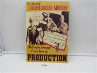 WWII War Bond Mini Poster "Cold Blood"