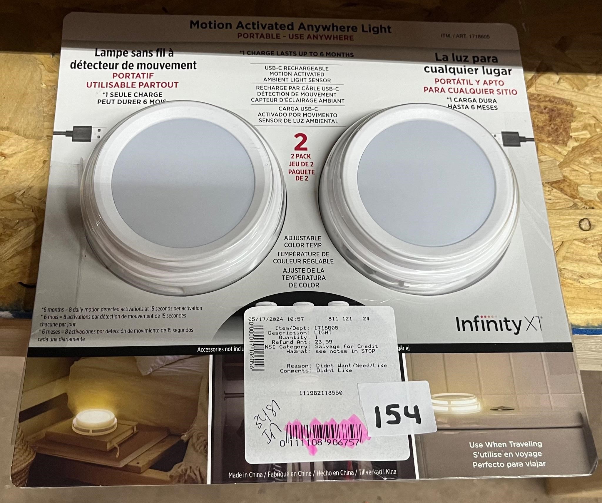 Infinity Motion Activated Anywhere Light, 2ct