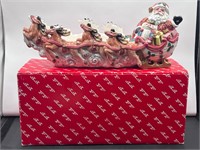 Fitz & Floyd Kris Kringle Santa sleigh tidbit dish