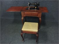 Singer Sewing Machine with Padded Stool