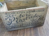 Advertising wood crate, The Peters Cartridge co.