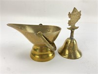 2 pc China Brass. 3.5" fish bell, mini coal