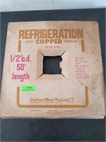 Refrigeration soft copper tubing 1/2" o.d. 50 ft