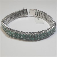$1900 Silver Ruby 7.5"(12ct) Bracelet